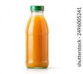 orange juice bottle mockup, Front view of orange juice glass bottle isolated on white, pineapple juice bottle