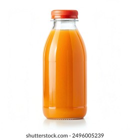 orange juice bottle mockup, Front view of orange juice glass bottle isolated on white, pineapple juice bottle