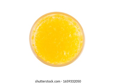 Orange Juice Closeup, Top View