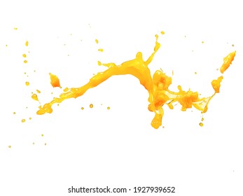 Orange Juice With Fruit Pulp Splash, Close Up