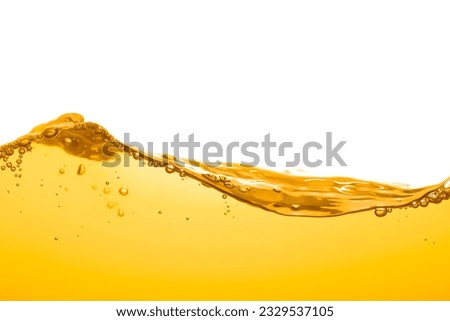 orange juice is isolated on white background. healthy fresh drink and natural waves. Abstract. close up view.
