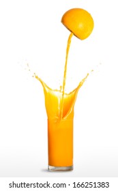 Orange Juice, Isolated Over White