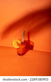 orange juice minimalistic monochromatic food photography 