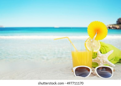 Orange Juice On Beach Concept Summer Stock Photo 497711170 | Shutterstock