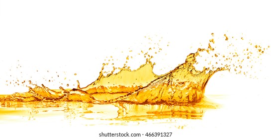 Orange Juice Splash Isolated On White Background