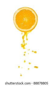 Orange Juice Splash Isolated On White Background