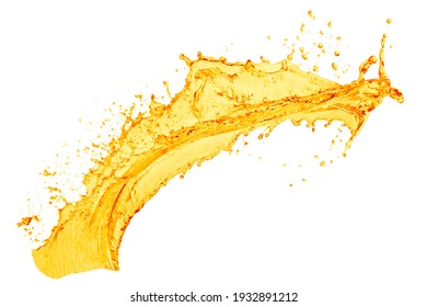 Orange Juice Splash On White Background