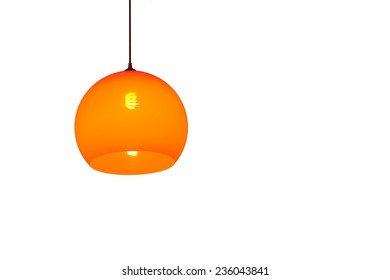 Orange Lamp And Lighting On White Background