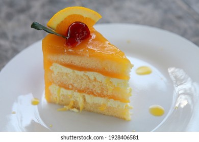 Orange Layer Cake Topping By Cherry