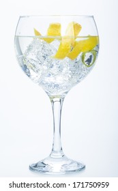 Orange Lemon And Lime Gin Tonic Isolated Over White Background