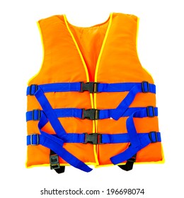 Orange Life Vest Jacket Isolated On Stock Photo (Edit Now) 196965806