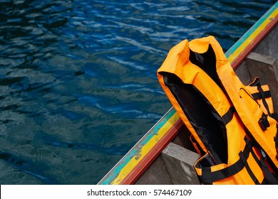 Orange Life Vest Placed On Boat Stock Photo 574467109 | Shutterstock