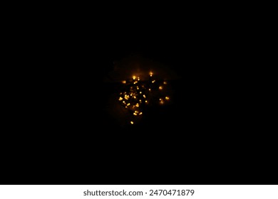 Orange light abstract technical cable background with orange lights, modern technological electrical high tech background