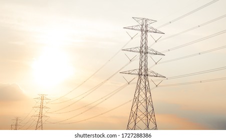 Orange light and high voltage post