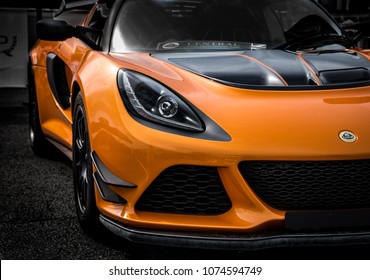 Orange Lotus Exige 380 Sports Car.