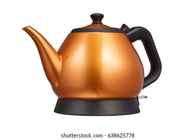 orange electric tea kettle