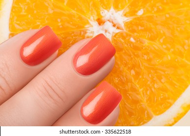 orange and blue nail designs