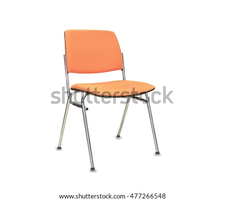 The orange office chair. Isolated