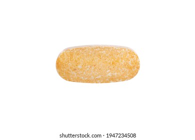 Orange Oval Pill On A White Background