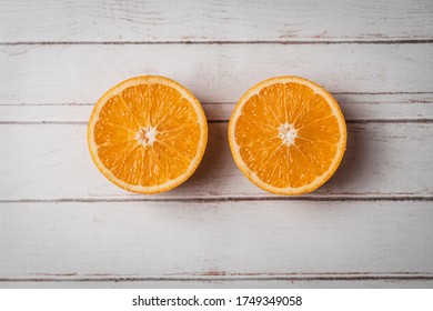 
orange over rustic white background. Fruit 