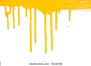 Orange paint  dripping / isolated on white background with copy space / real photo - Powered by Shutterstock