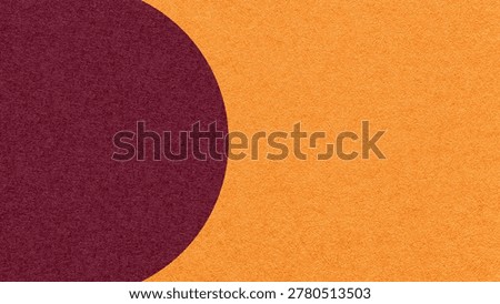 Orange paper texture background with dark wine semicircle and copy space for banner, presentation, template.