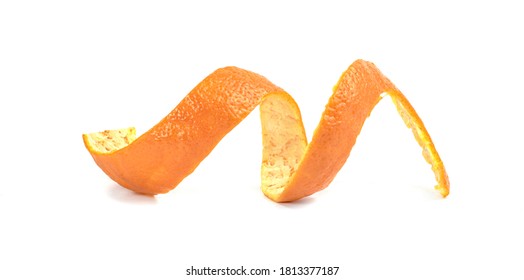 Orange peel fruit isolated on white background - Shutterstock ID 1813377187