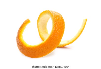 Orange Peel Isolated On White Background