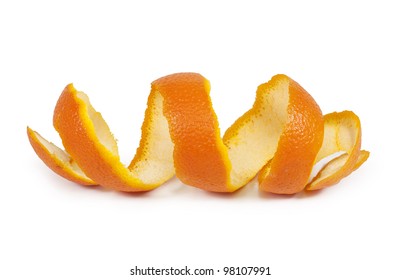 orangefarbene Schale einzeln auf weißem Hintergrund