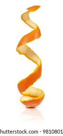 Orange Peel Isolated On White Background