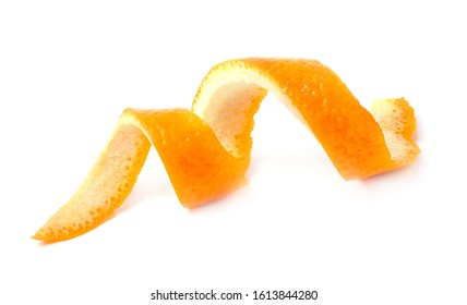 Orange peel on white background - Shutterstock ID 1613844280