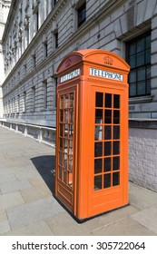 Orange Phone Booth In London