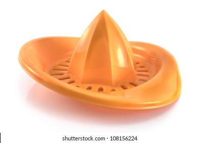 Orange Plastic  Lemon Squeezer Isolated On White