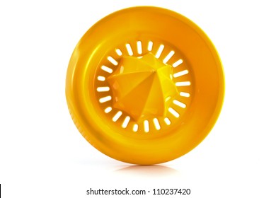 Orange Plastic Lemon Squeezer Isolated On White