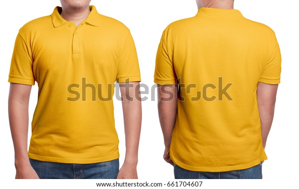 Orange Polo Tshirt Mock Front Back Stock Photo (Edit Now) 661704607