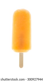 Orange Popsicle Isolated On White Background