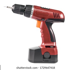 Orange Power Drill Isolated On A White Background