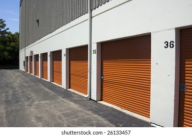   Orange Public Storage Doors /  Industrial Background