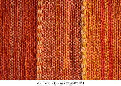 Orange, Red And Yellow Tapestry Fabric Texture Background Wallpaper