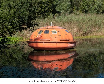 Orange Rescue Capsule Fully Lockable Lifeboat Stock Photo 2212115575 ...