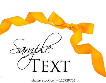 Orange Ribbon And Bow Isolated On White