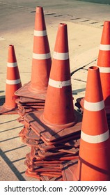 Orange Road Hazard Cone Traffic Object