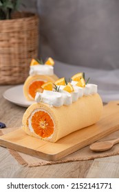 Pastel bollo naranja con