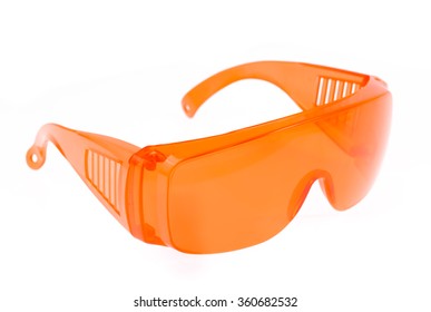 orange safety goggles