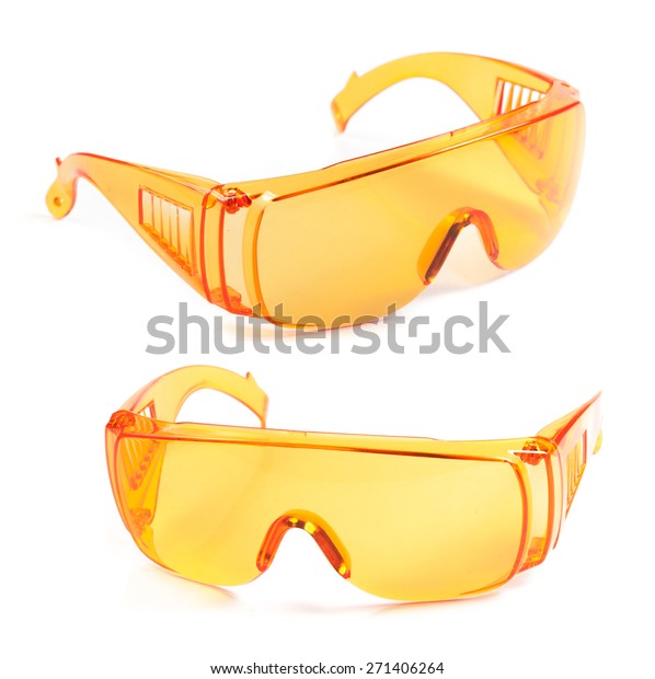 orange safety goggles