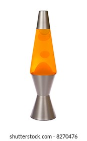 Orange Silver Lava Lamp Isolated On White