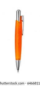 Orange and silver pen isolated on white