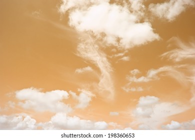 Orange sky and clouds