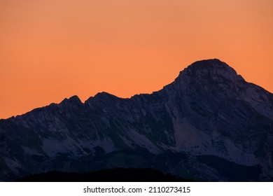 Orange Sky Mountain Peak Sunset Mac Wallpaper Style