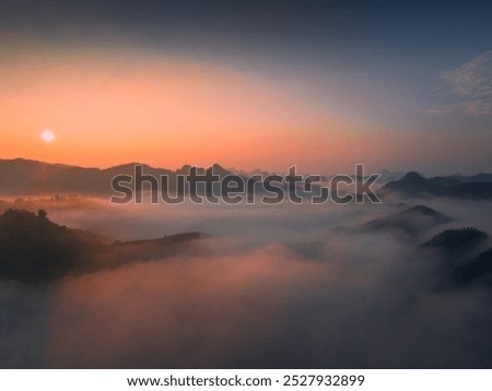 Similar – Golden hour at Picos de Europa mountain range